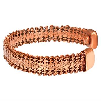 pure copper free size adjustable health benificial cuff kada men women 3