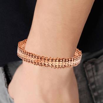 pure copper free size adjustable health benificial cuff kada men women 4