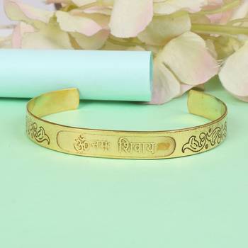 pure brass om namah shivay kada hindu temple jewellery men women 1
