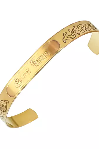 pure brass om namah shivay kada hindu temple jewellery men women