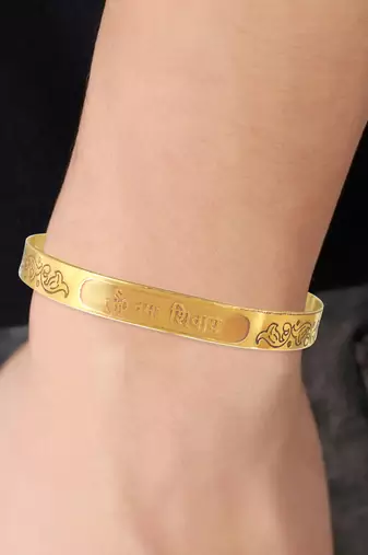 pure brass om namah shivay kada hindu temple jewellery men women