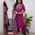 Purple Rayon kurta set for women with dupatta