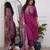 Purple Rayon kurta set for women with dupatta