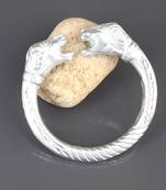 silver plated stainless steel hand-carving roaring lion head design fashion kada men