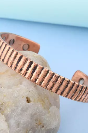 pure copper magnetic ends free size adjustable health benificial cuff kada men women
