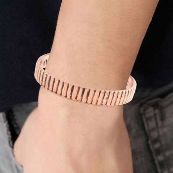 pure copper magnetic ends free size adjustable health benificial cuff kada men women 4