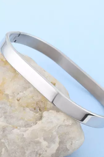 pure stainless steel openable free size bracelet kada for men and women