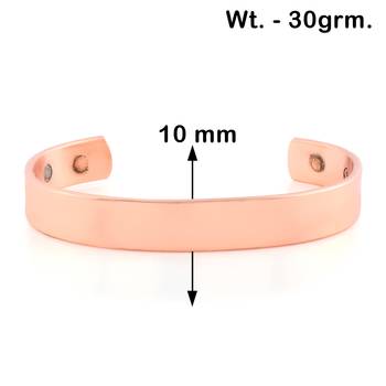 pure copper magnetic ends flat patta free size adjustable health benificial cuff kada 4