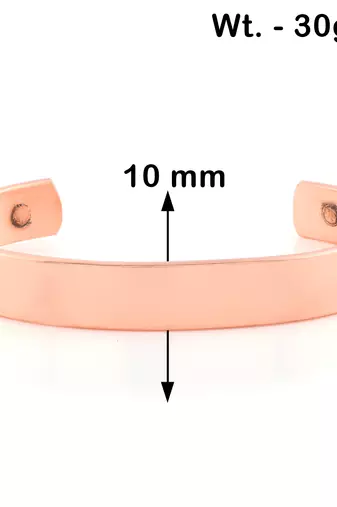 pure copper magnetic ends flat patta free size adjustable health benificial cuff kada