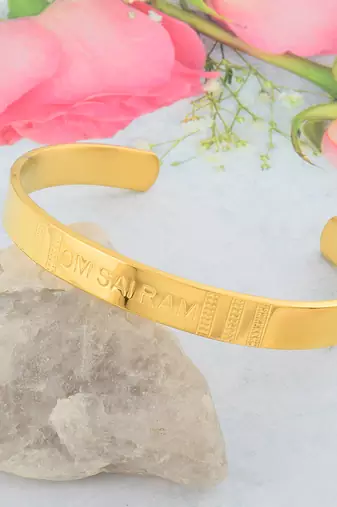 pure brass om sai ram shirdi saibaba kada free size hindu men women