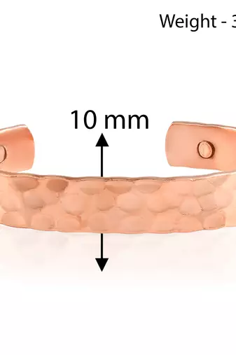 Pure copper magnetic ends pimpled texture free size adjustable health benificial cuff kada