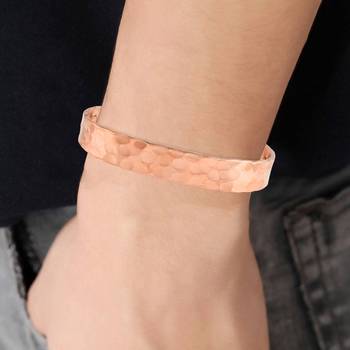 Pure copper magnetic ends pimpled texture free size adjustable health benificial cuff kada 4