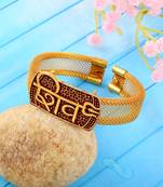 brass goldplated shiv adjustable kada cuff bracelet hindu spiritual jewellery