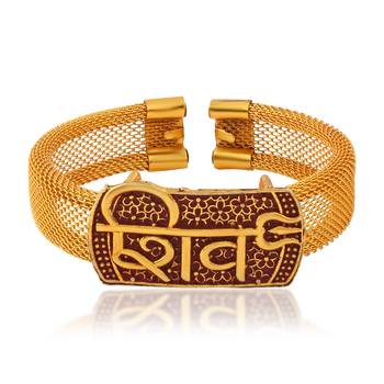 brass goldplated shiv adjustable kada cuff bracelet hindu spiritual jewellery 3