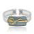 brass anti tarnish silver plated trishul damru shiv adjustable kada cuff bracelet hindu spiritual jewellery (kdni8277)