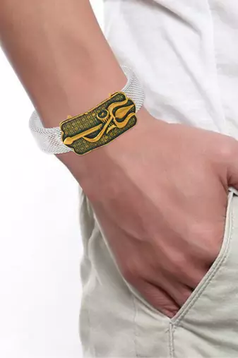 brass anti tarnish silver plated trishul damru shiva adjustable kada cuff bracelet