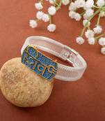 brass silver plated shiv adjustable kada cuff bracelet hindu