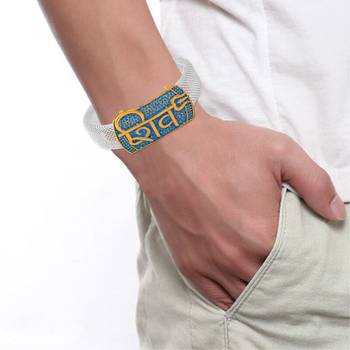brass silver plated shiv adjustable kada cuff bracelet hindu 4