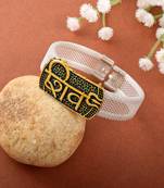 brass anti tanrish silver plated shiv adjustable kada cuff bracelet