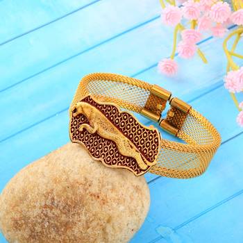 brass goldplated running jaguar tiger adjustable kada cuff bracelet trending 1
