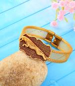 brass goldplated running jaguar tiger adjustable kada cuff bracelet trending