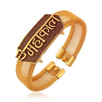 brass goldplated mahakal shiv adjustable kada cuff bracelet 2