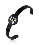 Brass black rhodium jai shri ram kada cuff bracelet hindu temple