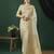 Cream nylon jacquard fancy saree with blouse