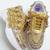 Golden solid synthetic sneakers