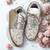 Ivory solid synthetic sneakers