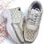 Ivory solid synthetic sneakers