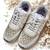 Ivory solid synthetic sneakers