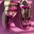 Pink solid synthetic sneakers
