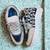 Blue solid synthetic sneakers