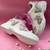 Pink solid synthetic sneakers