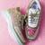 Pink solid synthetic sneakers