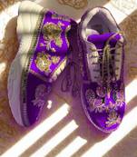 Purple solid synthetic sneakers
