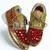 Red solid synthetic sneakers