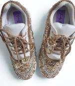 Rose gold solid synthetic sneakers