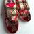 Red solid synthetic sneakers