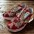 Red solid synthetic sneakers