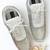 Silver solid synthetic sneakers