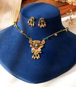 Gold plated multicolor kundan necklace set