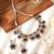Gold plated blue stone kundan necklace set