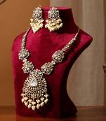 Gold plated kundan pearl necklace set