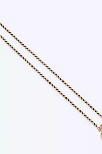 Traditional oval and kalash shape golden balls gold plated long bead chain mangalsutra for women