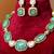 Gold plated sage green kundan necklace set