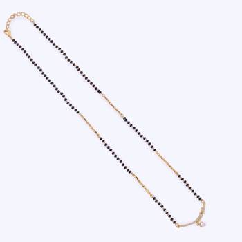 Traditional heart shape cz studded gold plated adjustable chain mangalsutra for women 3