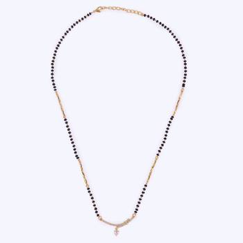 Traditional heart shape cz studded gold plated adjustable chain mangalsutra for women 4