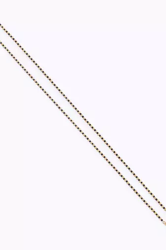 Traditional oval and peacock design gold plated mangalsutra for women